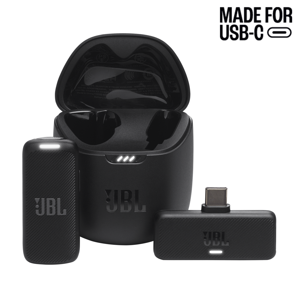 Безжичен микрофон брошка JBL Quantum Stream Wireless USB-C за iPhone и iPad