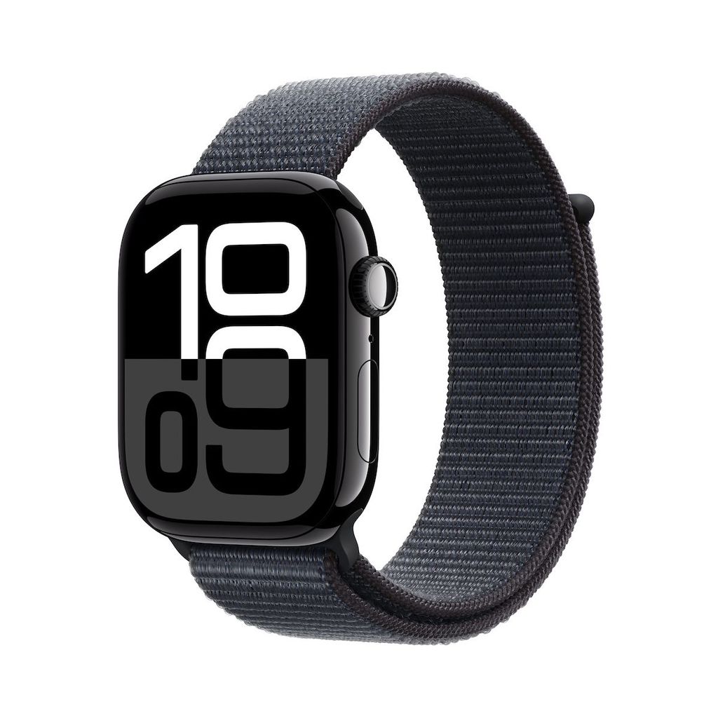 Apple Watch Series 10 GPS 46mm Jet Black Aluminium Case with Black Sport Loop