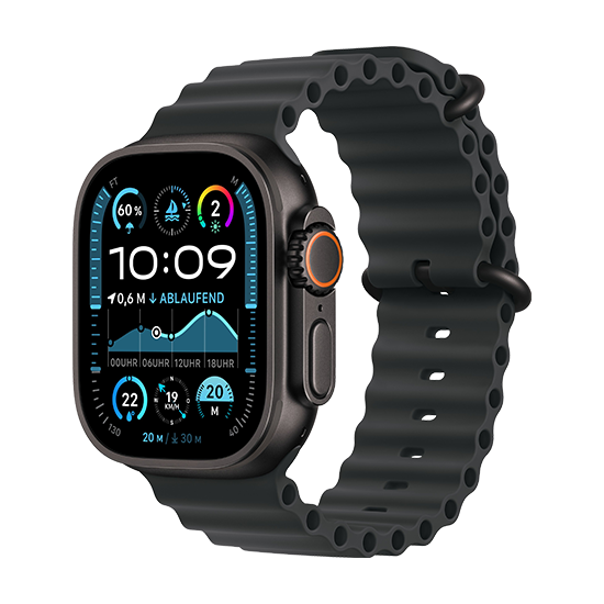 Apple Watch Ultra 2 GPS + Cellular 49mm Black Titan Case with Black Ocean Band