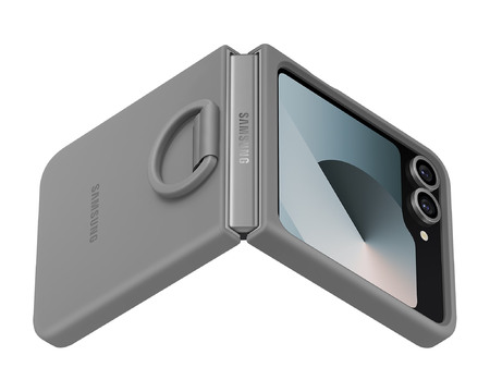 Silicone Case with Ring за Samsung Galaxy Z Flip 6 - Gray