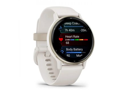 Garmin Vivoactive 5 - Cream Gold безел с Ivory корпус и силиконова каишка