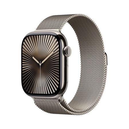 Apple Watch Series 10 GPS + Cellular 42mm Natural Titanium Case with Natural Milanese Loop