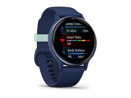 Garmin Vivoactive 5 - Metallic Navy безел с Navy корпус и силиконова каишка