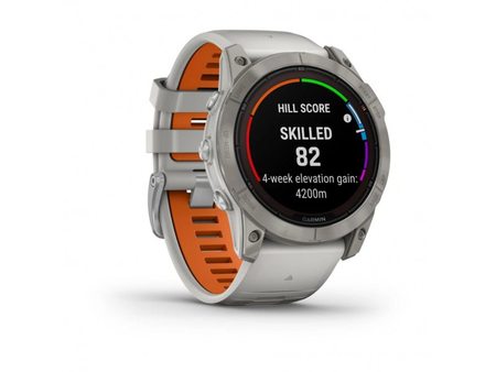 Garmin fenix 7X Pro – Sapphire Solar Edition - Titanium с Fog Gray/Ember Orange каишка