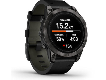 Garmin epix Pro Gen 2 47 мм Sapphire Edition - Carbon Grey DLC Titanium с Black кожена каишка