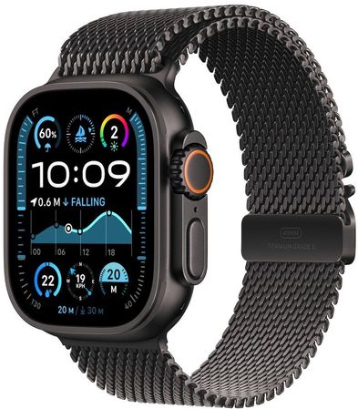 Apple Watch Ultra 2 GPS + Cellular 49mm Black Titanium Case with Black Titanium Milanese Loop