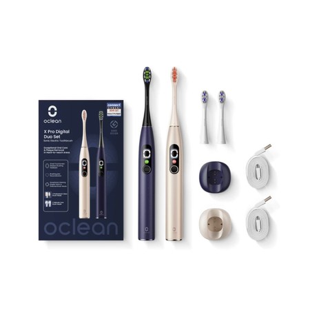 Комплект електрически четки за зъби Oclean X Pro Digital Set - Blue/Gold