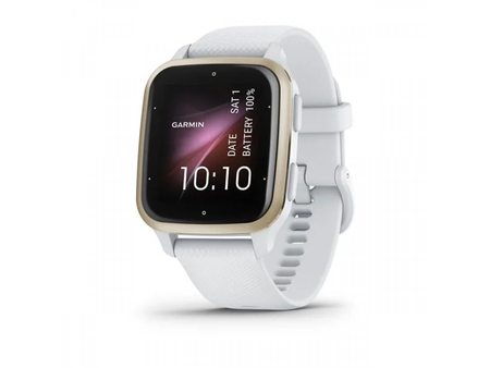 Garmin VENU SQ 2 Cream Gold безел с White корпус и силиконова каишка